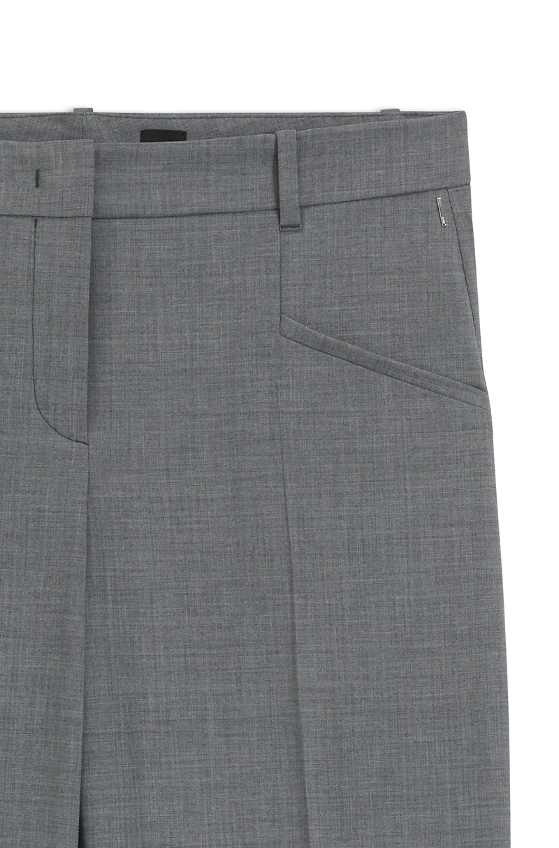 Slim-fit pants melange virgin wool