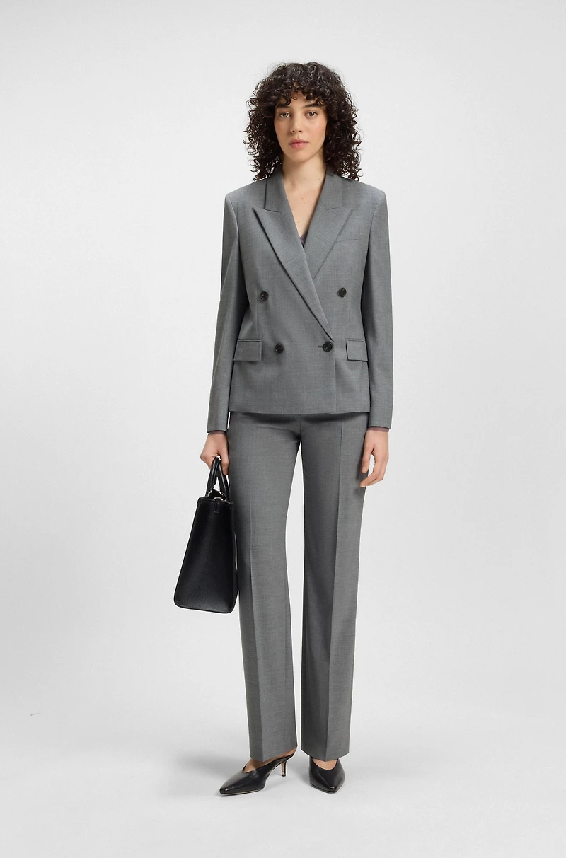 Slim-fit pants melange virgin wool