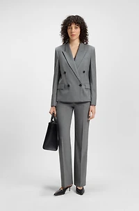 Slim-fit pants melange virgin wool