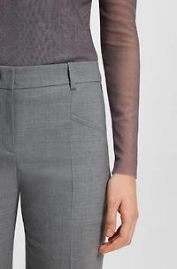 Slim-fit pants melange virgin wool