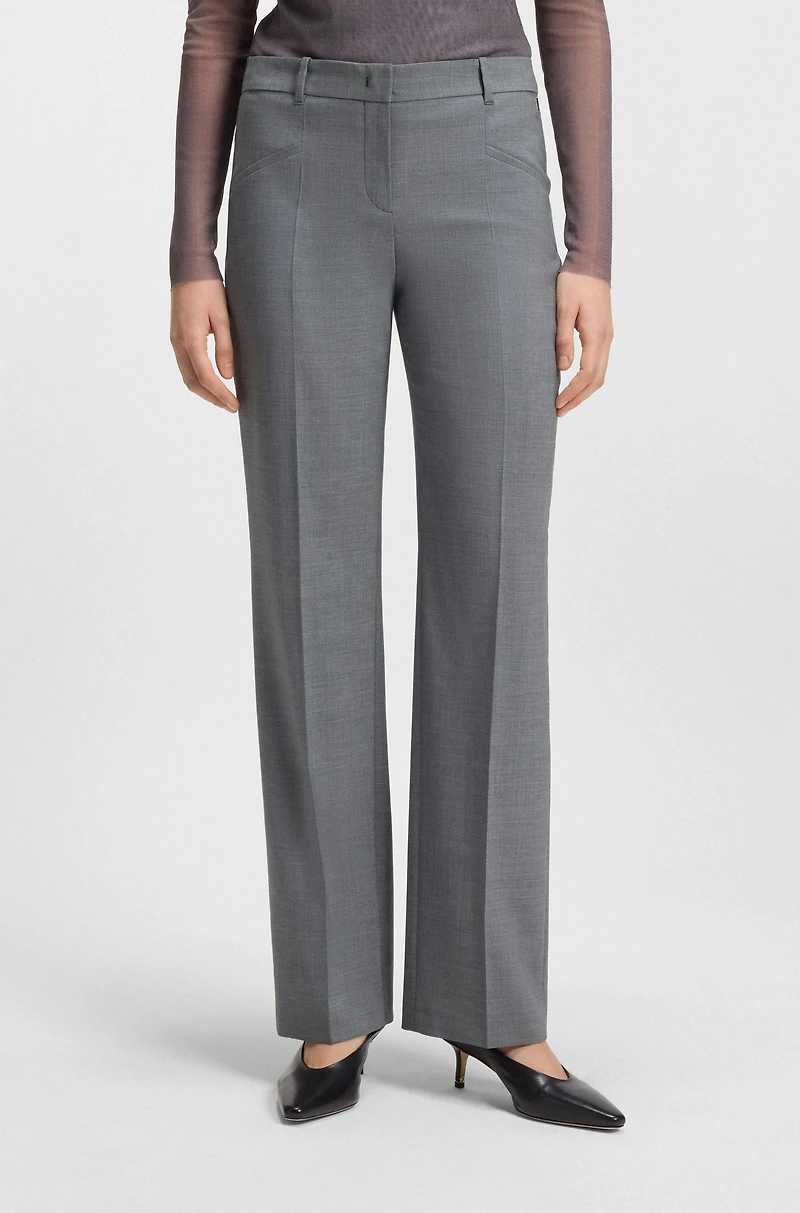 Slim-fit pants melange virgin wool