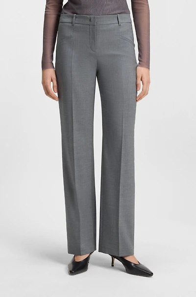 Slim-fit pants melange virgin wool