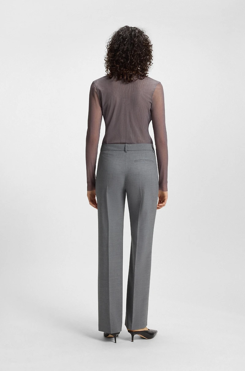Slim-fit pants melange virgin wool