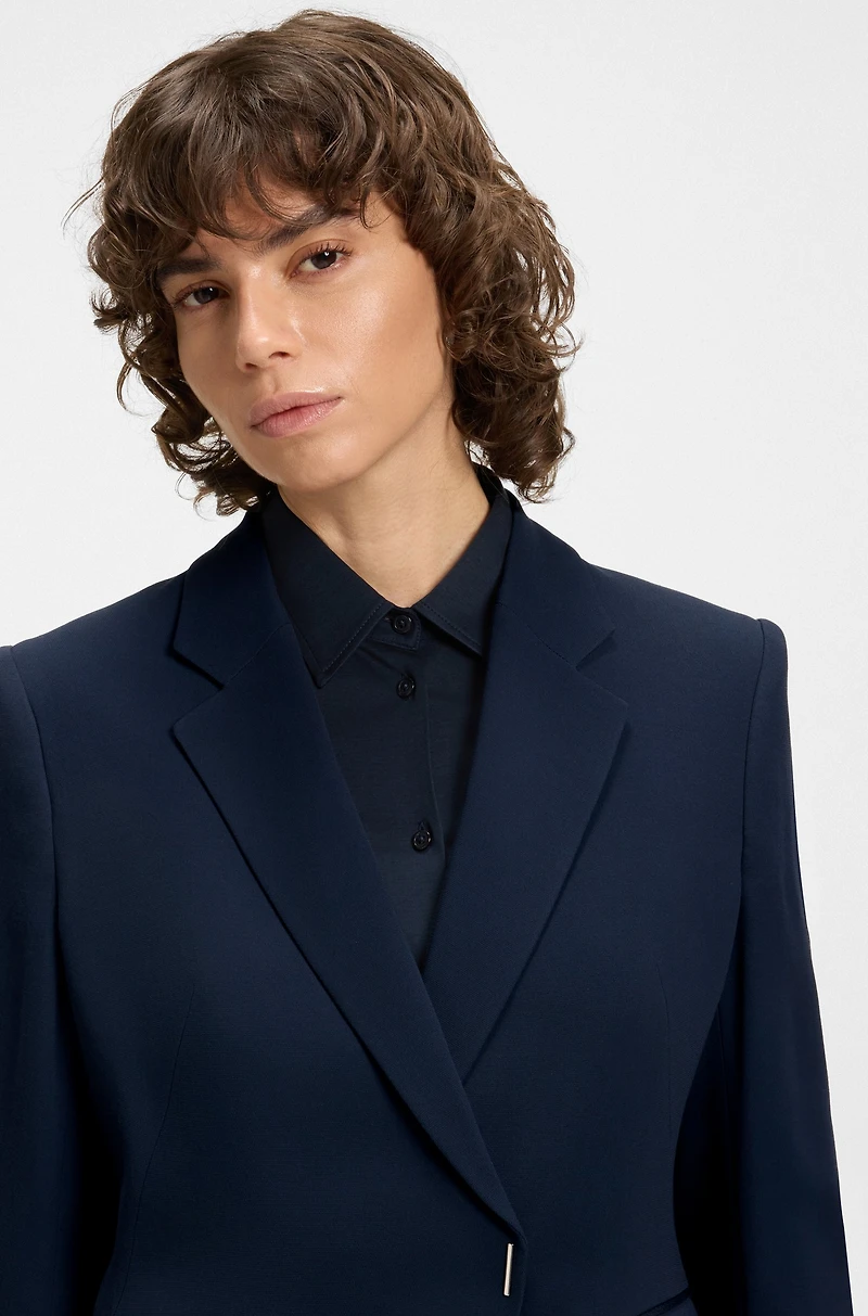Slim-fit blazer with press-stud closure