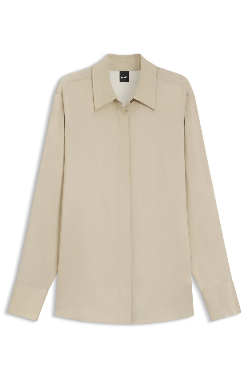 Regular-fit blouse satin