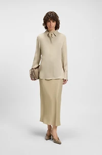 Regular-fit blouse satin