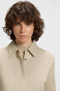 Regular-fit blouse satin