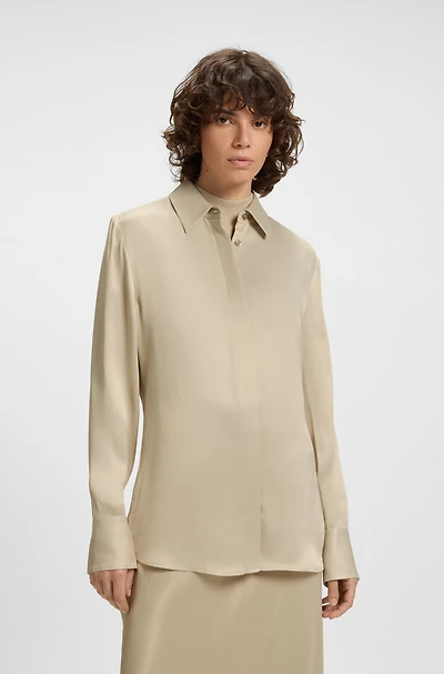 Regular-fit blouse satin