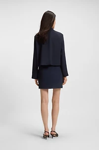 Crepe blazer with concealed closure