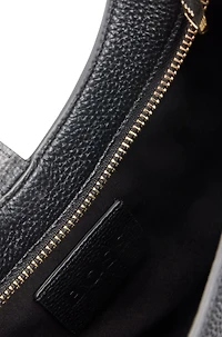 Pebbled-leather hobo bag with golden hardware