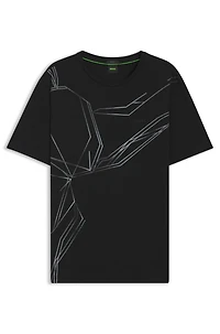 Stretch-cotton T-shirt with degradé print
