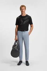 Stretch-cotton T-shirt with degradé print