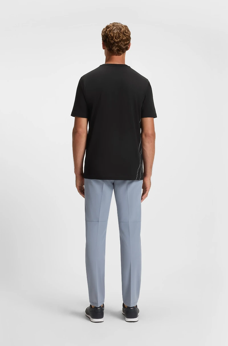 Stretch-cotton T-shirt with degradé print