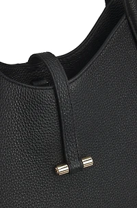 Pebbled-leather tote bag with golden hardware