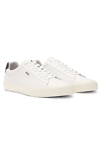 Faux-leather trainers with contrast backtab