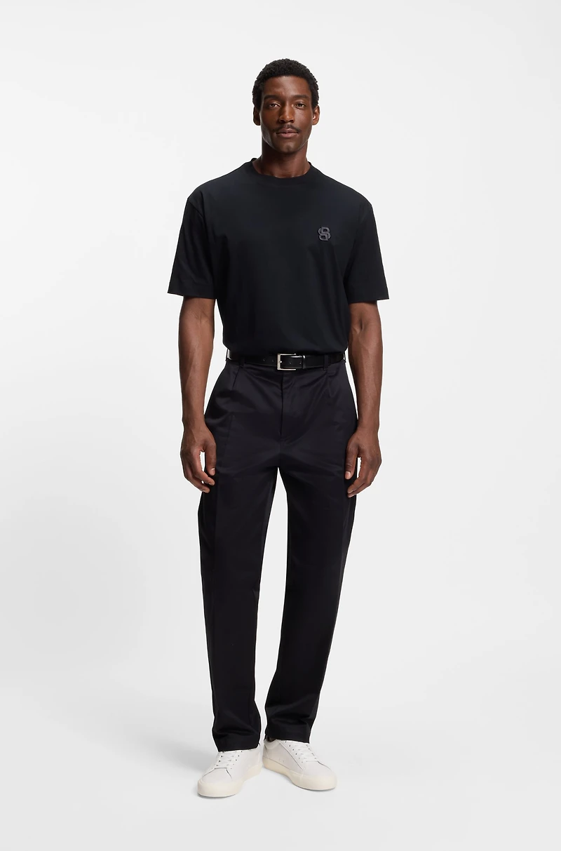 Faux-leather trainers with contrast backtab