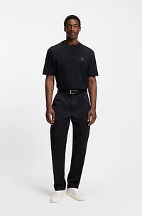 Faux-leather trainers with contrast backtab