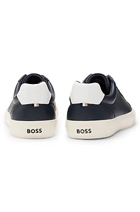 Faux-leather trainers with contrast backtab