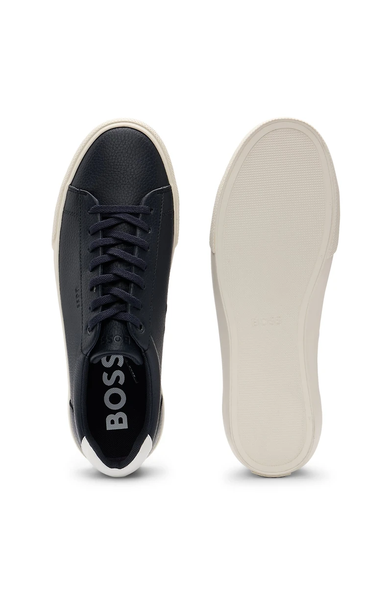Faux-leather trainers with contrast backtab