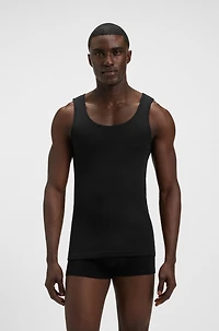 Three-pack of cotton tank tops with embroidered logos