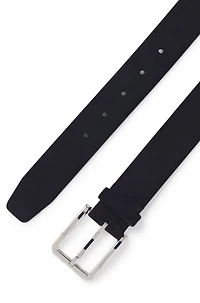 Suede belt with polished pin buckle