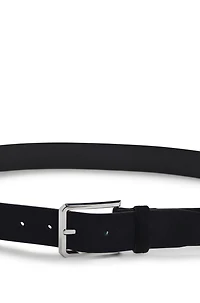 Suede belt with polished pin buckle