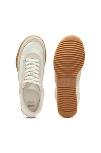 Low-top trainers fabric and suede