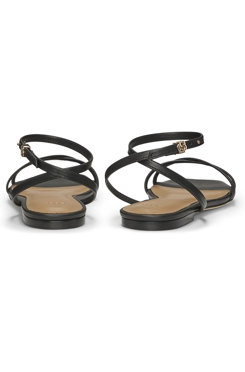 Leather sandals with Double B monogram