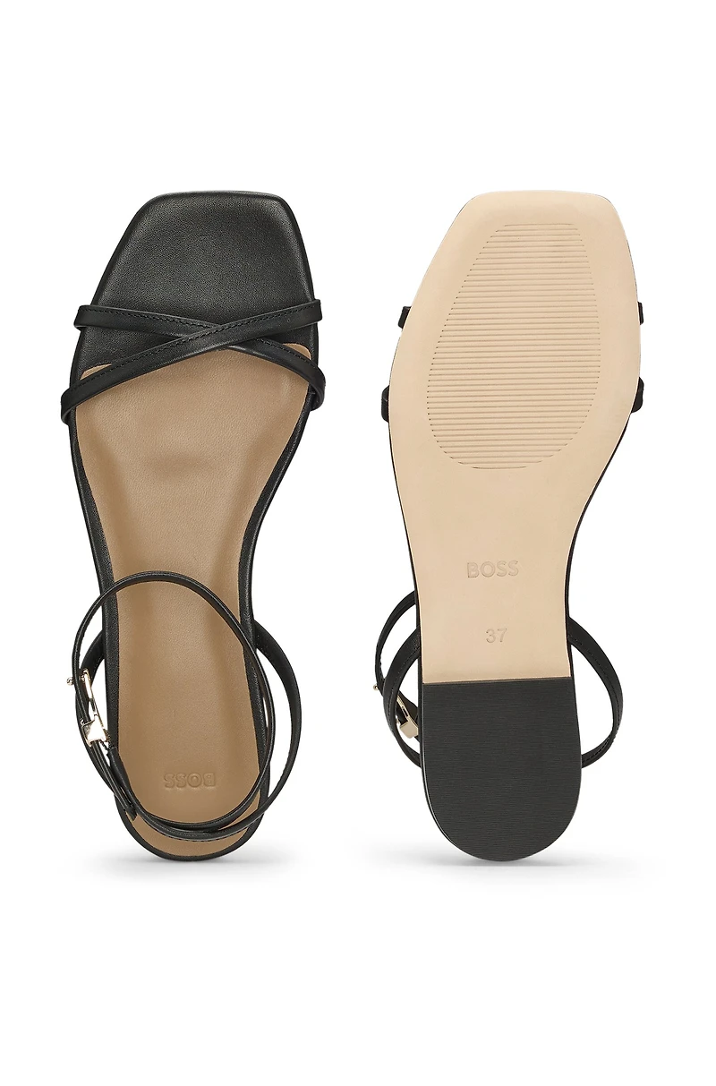 Leather sandals with Double B monogram