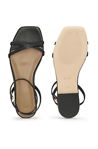 Leather sandals with Double B monogram