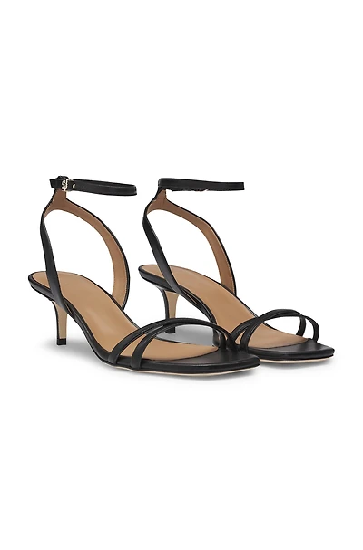 Leather sandals with Double B monogram