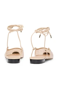Mesh mules with rhinestone embellishments