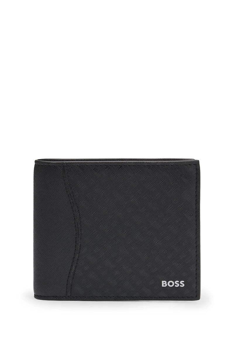Structured wallet with monogram print