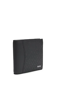 Structured wallet with monogram print
