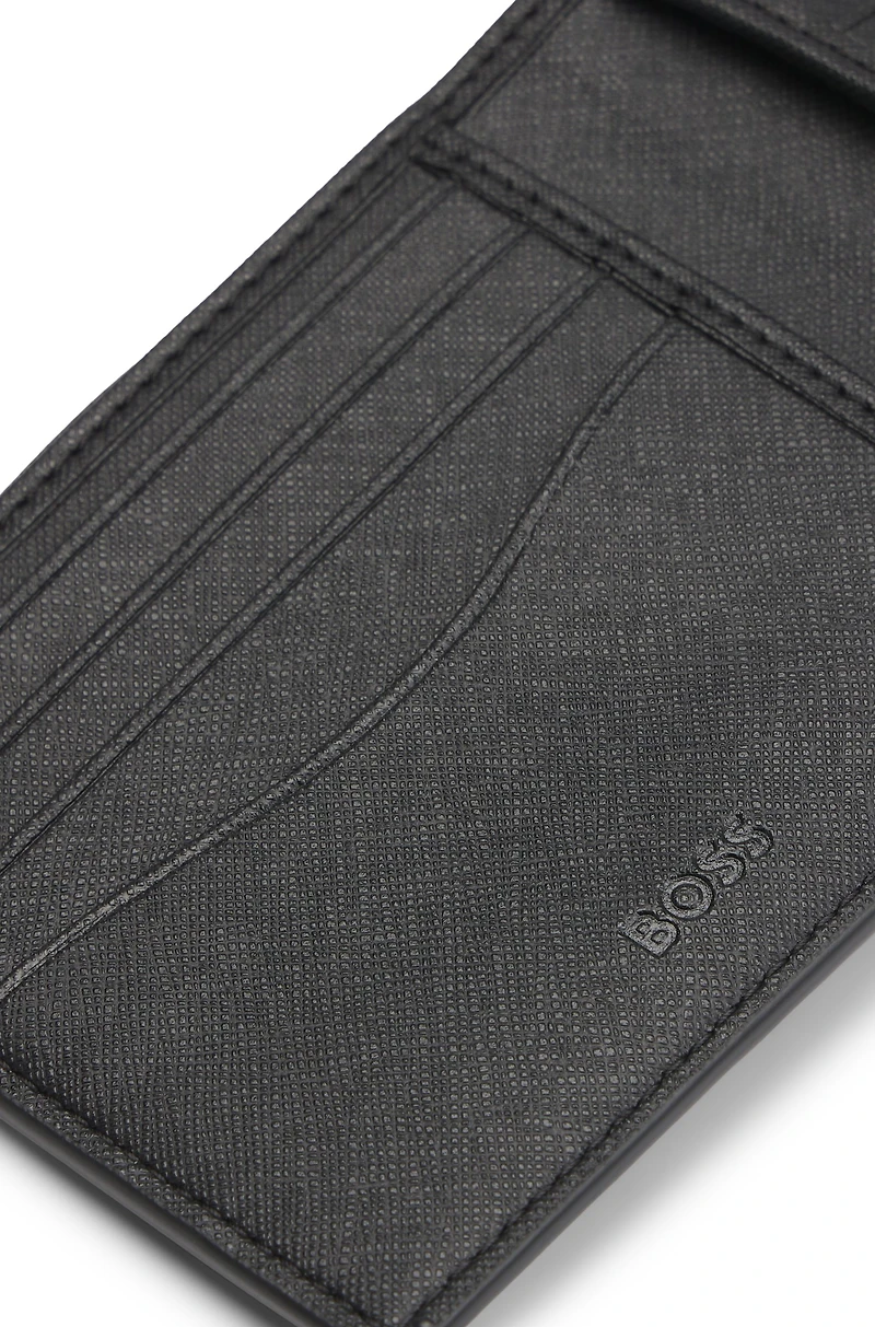 Structured wallet with monogram print