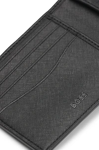 Structured wallet with monogram print