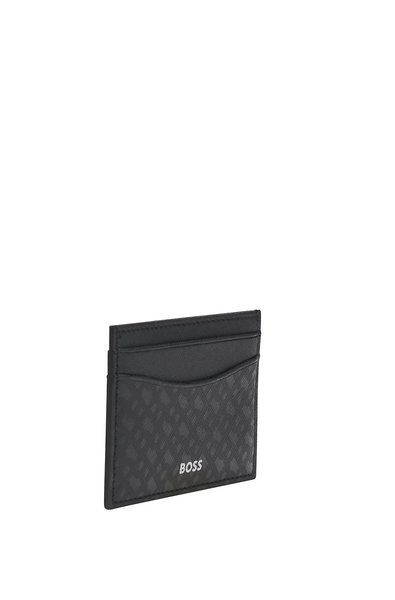 Monogrammed card holder with printed logo