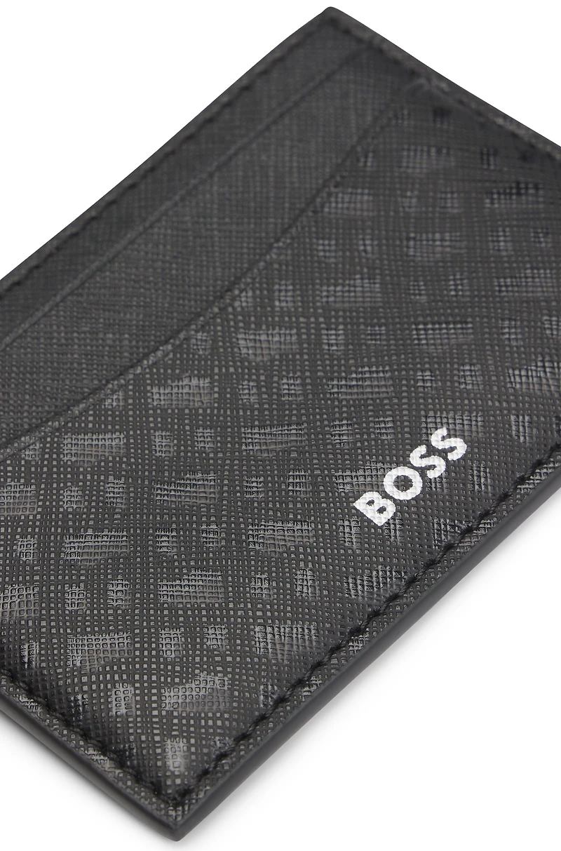 Monogrammed card holder with printed logo