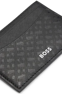 Monogrammed card holder with printed logo