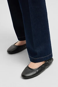 Nappa-leather ballerina pumps with Double B monogram