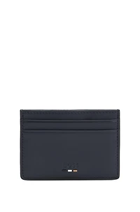Faux-leather card holder with textured trim