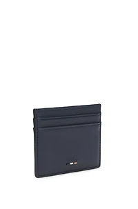 Faux-leather card holder with textured trim