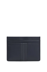 Faux-leather card holder with textured trim