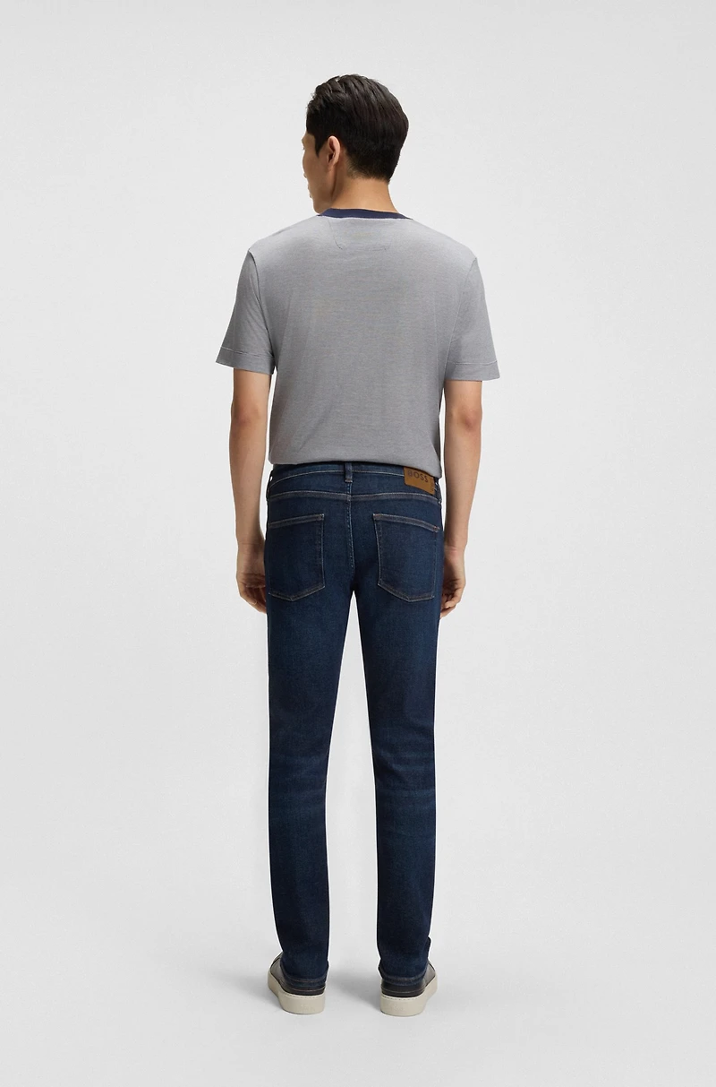 Blue slim-fit jeans performance denim