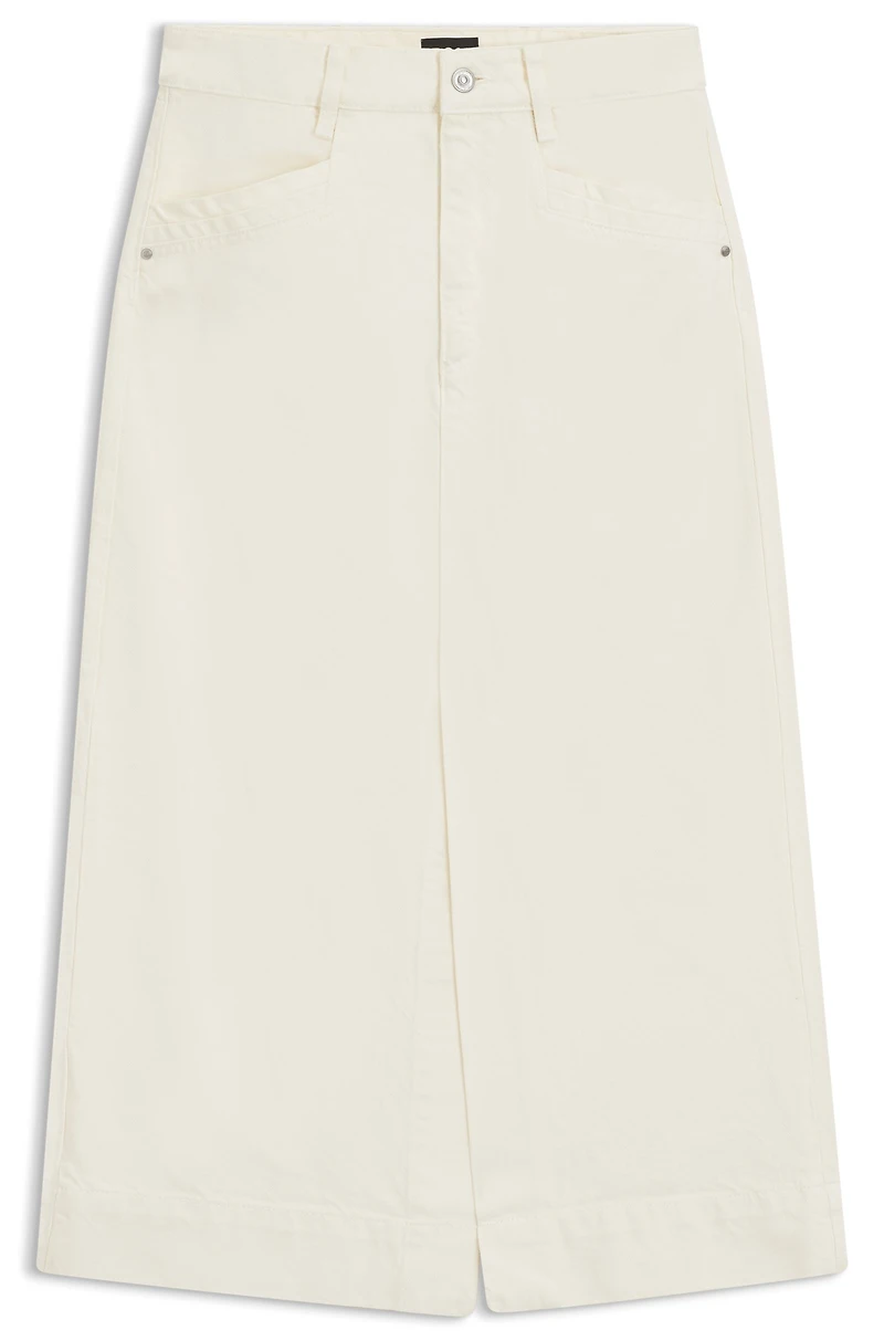 Off-white midi-length skirt rigid denim