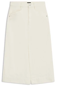 Off-white midi-length skirt rigid denim