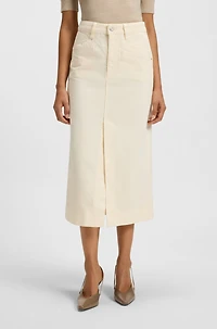 Off-white midi-length skirt rigid denim