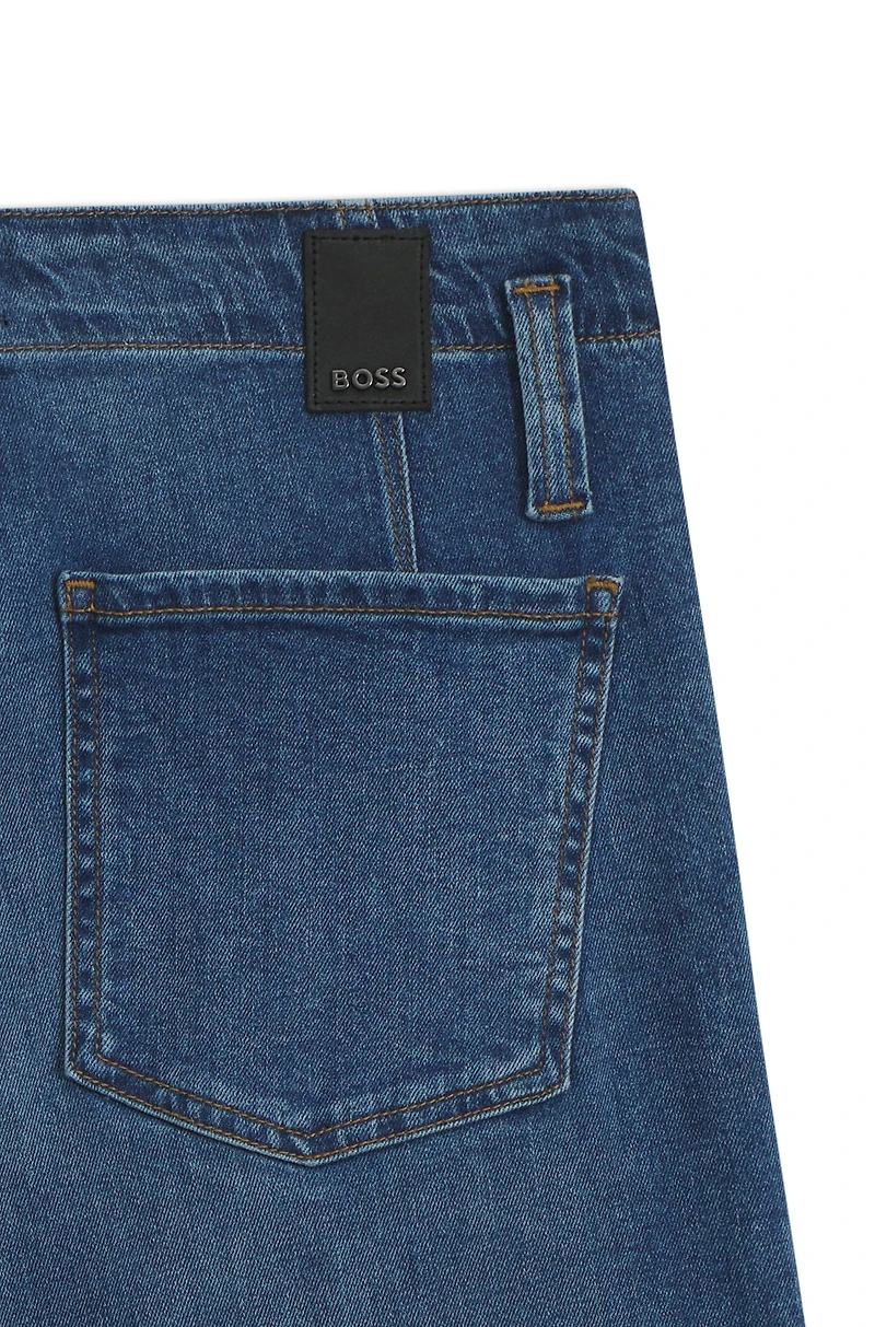 Regular-fit jeans mid-blue Italian stretch denim