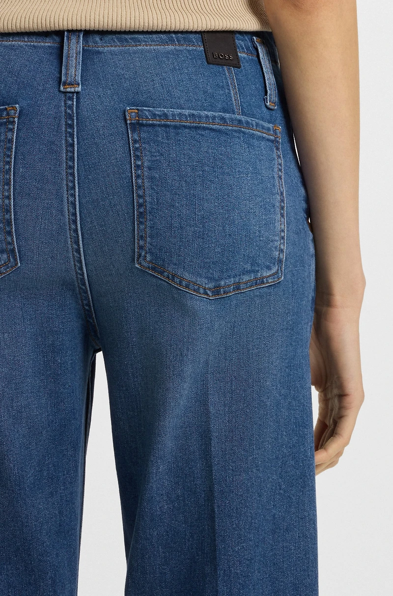 Regular-fit jeans mid-blue Italian stretch denim