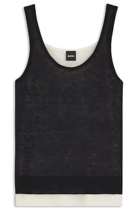 Knitted vest top with layered design